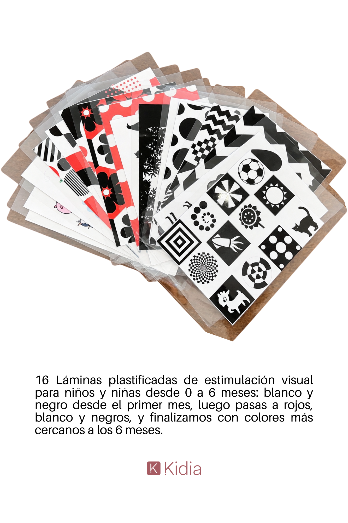 16 Láminas de Estimulación Visual (0 a 6 meses)